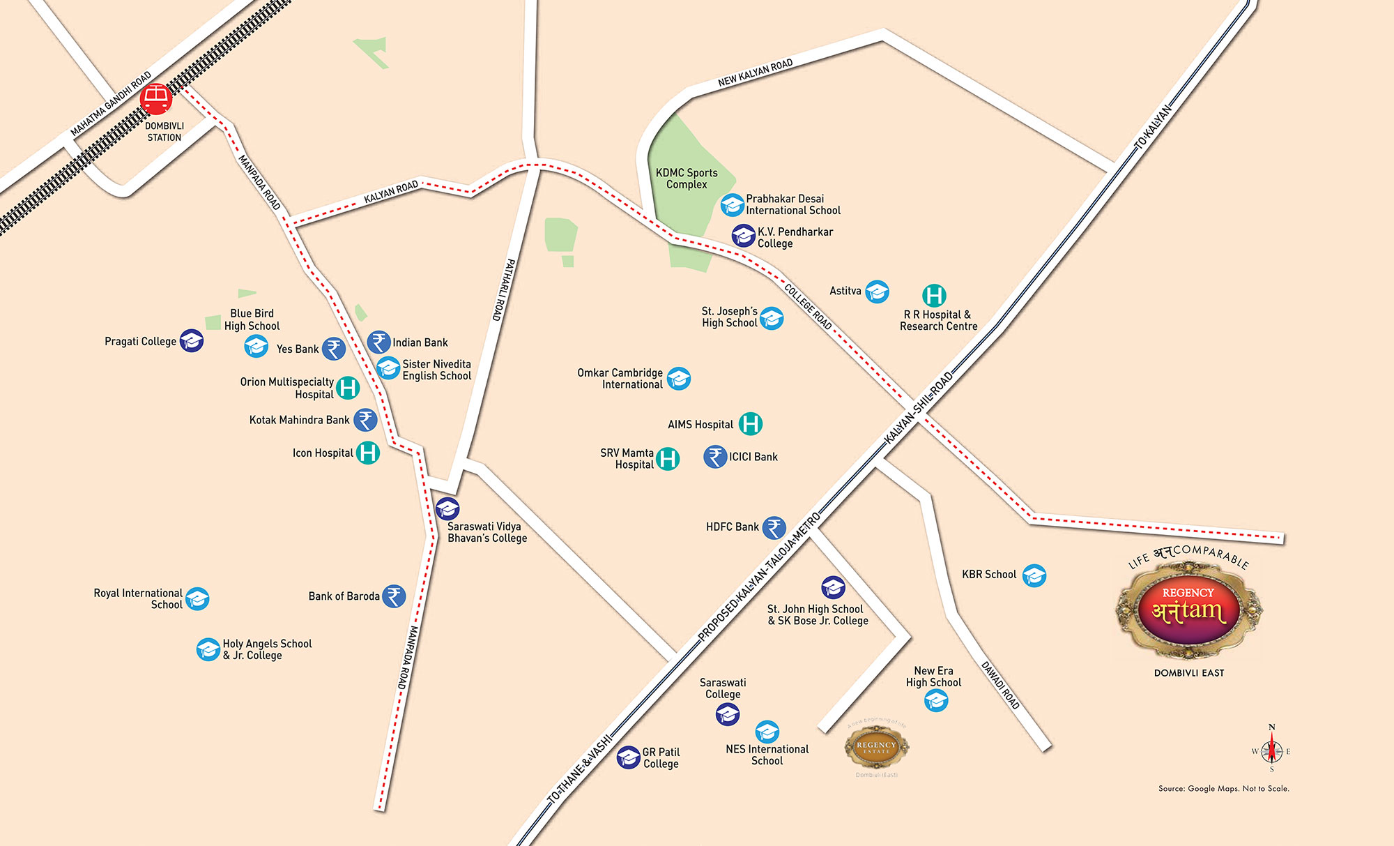 Regency Anantam Dombivli location Map